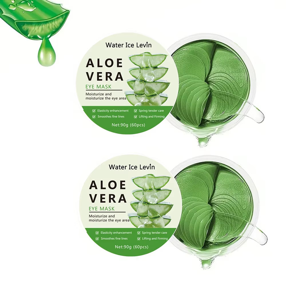 60-Piece Aloe Vera Collagen Eye Mask for Dark Circles and Puffiness - Moisturizing and Firming Eye Patches for Skin Care