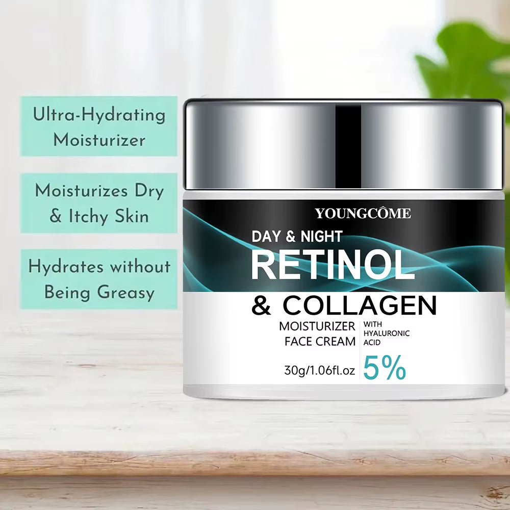 Retinol Collagen Moisturizing Cream for Enhanced Skin Elasticity, Radiance, and Texture Improvement