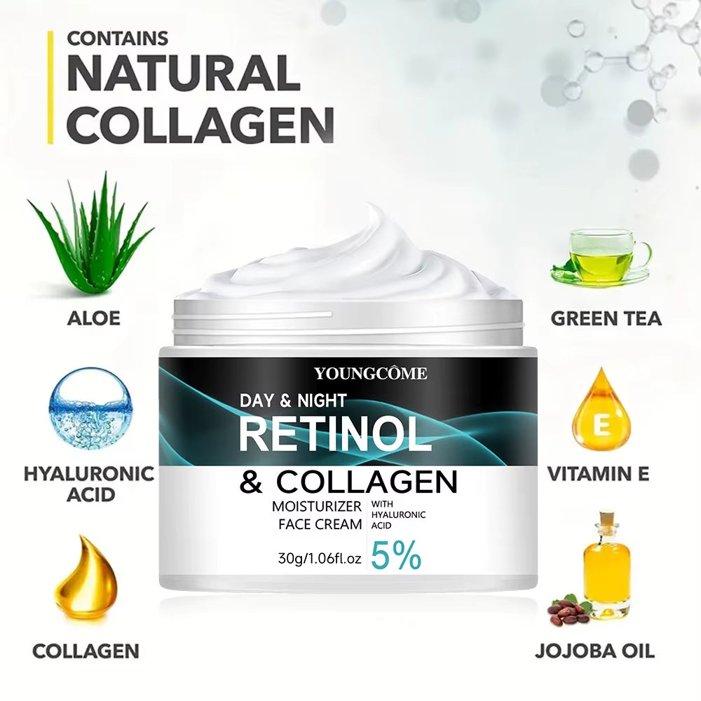 Retinol Collagen Moisturizing Cream for Enhanced Skin Elasticity, Radiance, and Texture Improvement