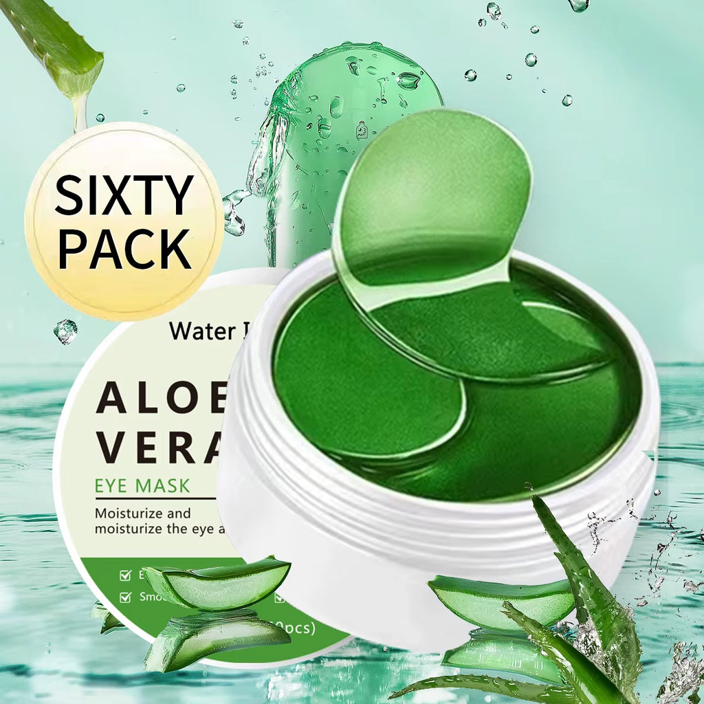 60-Piece Aloe Vera Collagen Eye Mask for Dark Circles and Puffiness - Moisturizing and Firming Eye Patches for Skin Care
